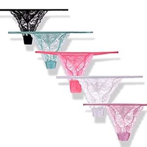 Fengroutin Sexy Lace T Back G String Thong Panty